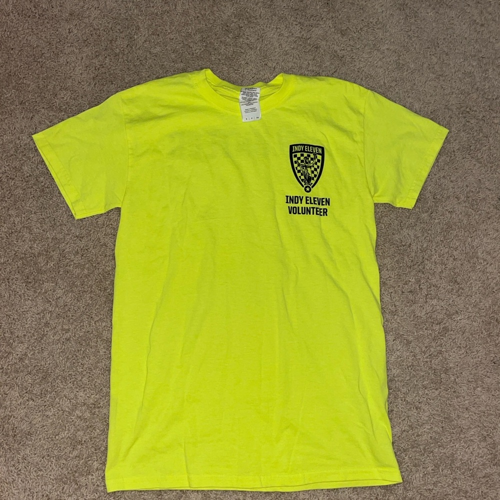 Indy Eleven Volunteer T-Shirt in Neon Yellow | Smoke free home | Only worn once